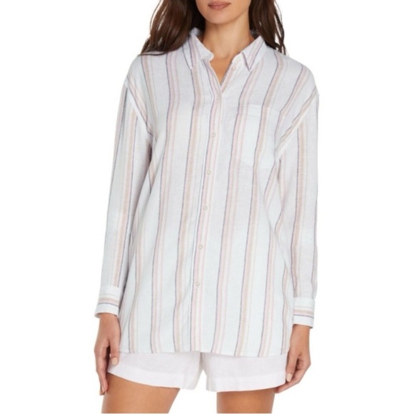 Gap Women's Linen Button Down Top
Size S Multi Stripe NWT - Picture 3 of 8